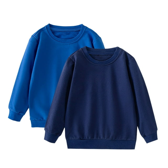 Lovzfmll Chandail de Base Uni pour Garçons et Filles, Lot de 2, Ensemble Chandail à Manches Longues à Col Rond pour l'Automne/hiver pour Petites Filles de 4 Ans