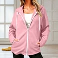 thumbnail image 7 of Bosfbaoi Zip Up Hoodies for Women Contrast Zipper Drawstring Hood Long Sleeve Womens Jacket Loose Casual Sweatshirt with Side Pockets, 7 of 7