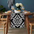 thumbnail image 2 of Baroque Black Table Runner - 36 Inch Long, Kitchen Dining Table Runner Dresser Scarves, Vintage Damask Classic Floral Farmhouse Decor for Coffee Tables Wedding Party Banquet, 2 of 8