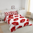 thumbnail image 3 of Couette en Duvet Lèvres Rouges Motif Bouche Aguichant Ensembles de Couette Simple pour Femme Homme Ensembles de Literie Imprimés Lèvres Ensembles de Literie Art Moderne Minimaliste Ensembles de Couette pour Déco de Chambre, 3 of 7