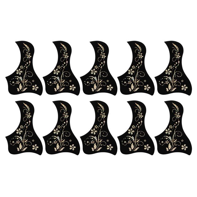 10 piezas protector de púas para guitarra acústica Sincero diseño de flores y césped adhesivo plateado