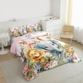 thumbnail image 3 of jejeloiu Zoo Tiger Zebra Bedding Comforter Set,Wild Lions Elk Twin Comforter Sets,Colorful Rustic Flowers Bedding Set For Kids,Breathable Home Decor Reversible,2pcs, 3 of 8
