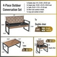 thumbnail image 5 of Yiyuanjin 4 Piece Patio Furniture Set, Outdoor Rattan Conversation Set with Double Chair, 2 Single Chair and Coffee Table, 5 of 9