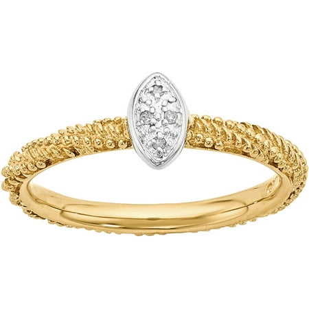 Stackable Expressions Diamond Sterling Silver Yellow Gold-Plated Ring