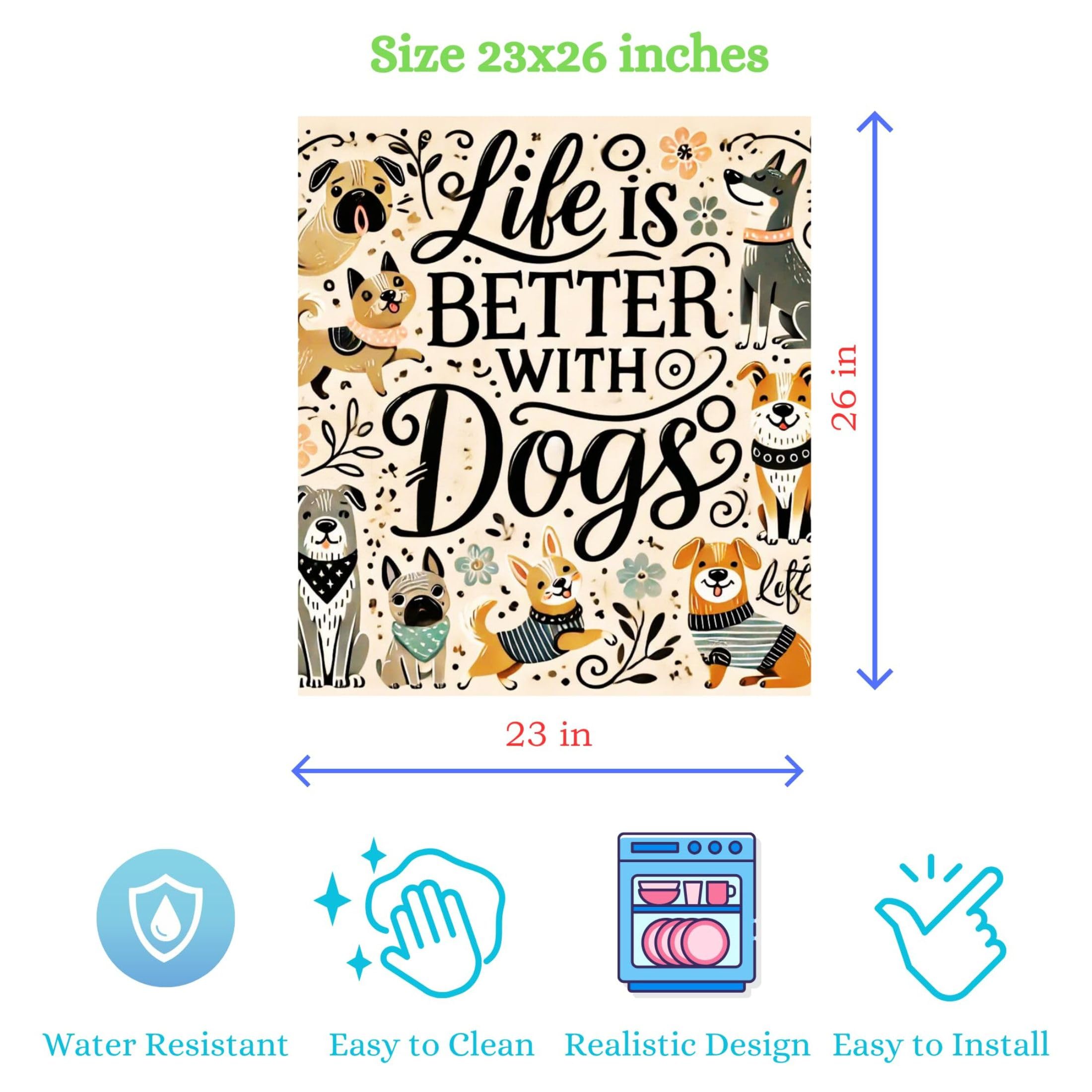 Springtime Aesthetic Magnetic Dishwasher Cover – Decorative Reusable Decal for Washer, Fridge, and Cabinet Doors, Stylish Washing Machine Panel Cover for Kitchen Appliances (23x26 in)