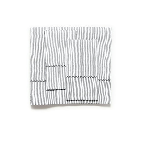 Roberta Roller Rabbit 4-Pc Capellini Cotton Sheet Set Twin/Twin XL Grey