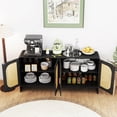 thumbnail image 6 of Diubas Sideboard Cabinet, Buffet Cabinet, Rattan Cabinets with Storage, for Kitchen Living Room, Black, 6 of 8