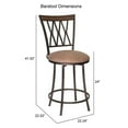 thumbnail image 3 of Sedona Swivel Metal Counter Stool with Camel Brown Microsuede Seat, 3 of 9