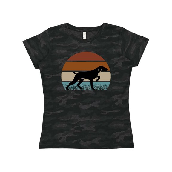 Inktastic Hunting Dog Retro Sunset Women's T-Shirt