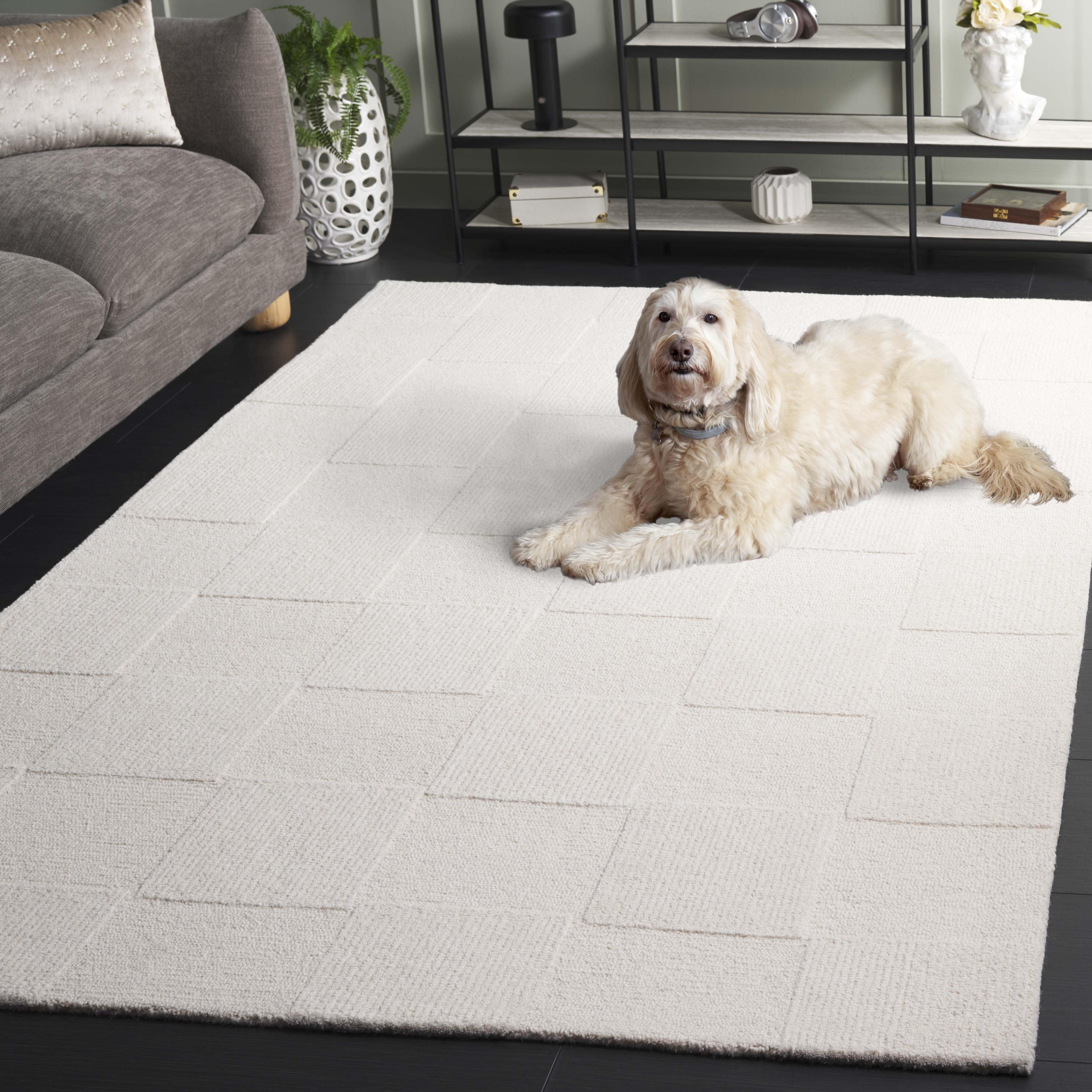 SAFAVIEH Mykonos Jesper Checkered Area Rug, Ivory, 4' x 6'