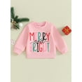 thumbnail image 2 of Bslissey Toddler Baby Girl Boy Christmas Sweatshirt Long Sleeve Colorful Letter Print Hoodie Infant Crew Neck Pullovers Fall Winter Casual Daily Tops 6M 12M 18M 24M 3T, 2 of 9