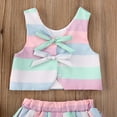 thumbnail image 5 of Kiapeise Baby Girl Pleated Skirt Sets, Striped Print Vest Tops + Tutu Skirts, 5 of 6