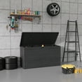 thumbnail image 3 of WASUHE 100 Gallon Large Deck Boxes Outdoor Waterproof, Lockable Patio Storage Box for Furniture,Pool Float, Garden Tools, Waterproof Outdoor Storage Cabinet, UV Resistant, Black, 3 of 9
