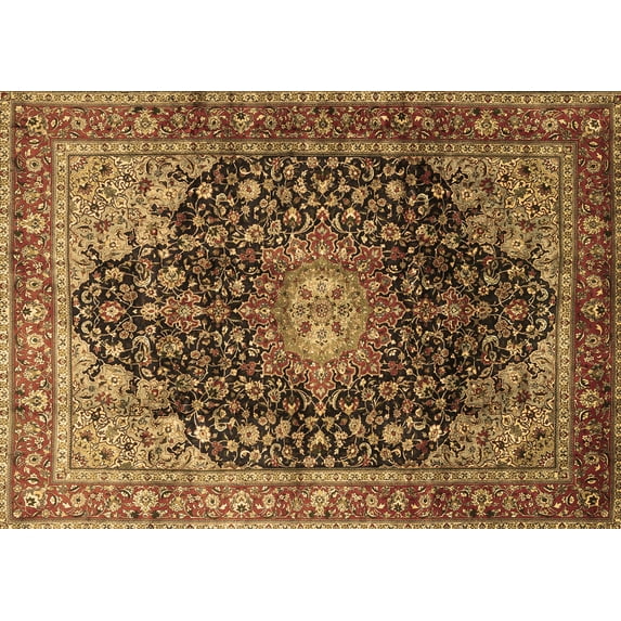 Ahgly Company Indoor Rectangle Medallion Brown Traditional Area Rugs, 2' x 5'
