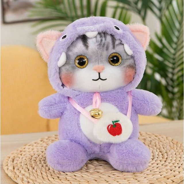 Animal transfiguración gato de peluche de juguete muñeca mochila bolsa muñeca de piel de conejo animal de dibujos animados pelo largo regalo para niños