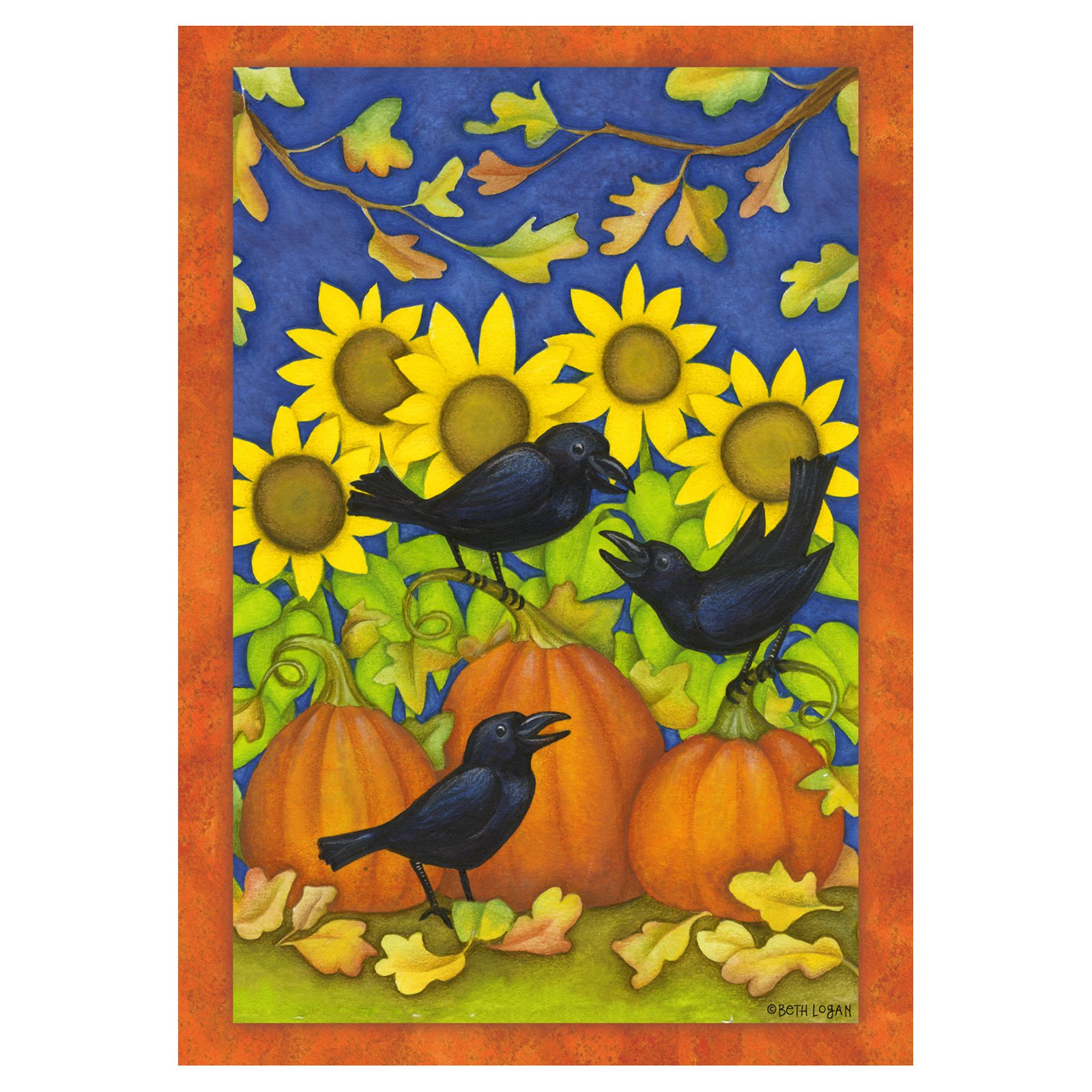 Toland Home Garden Fall Crows Flag