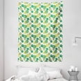 thumbnail image 1 of Leaf Tapestry, Green Spring Leaves Oval Shapes Angled Lines Tropical Arrangement, Wall Hanging for Bedroom Living Room Dorm Decor, 60W X 80L Inches, Green Apple Green and Khaki, by Ambesonne, 1 of 2