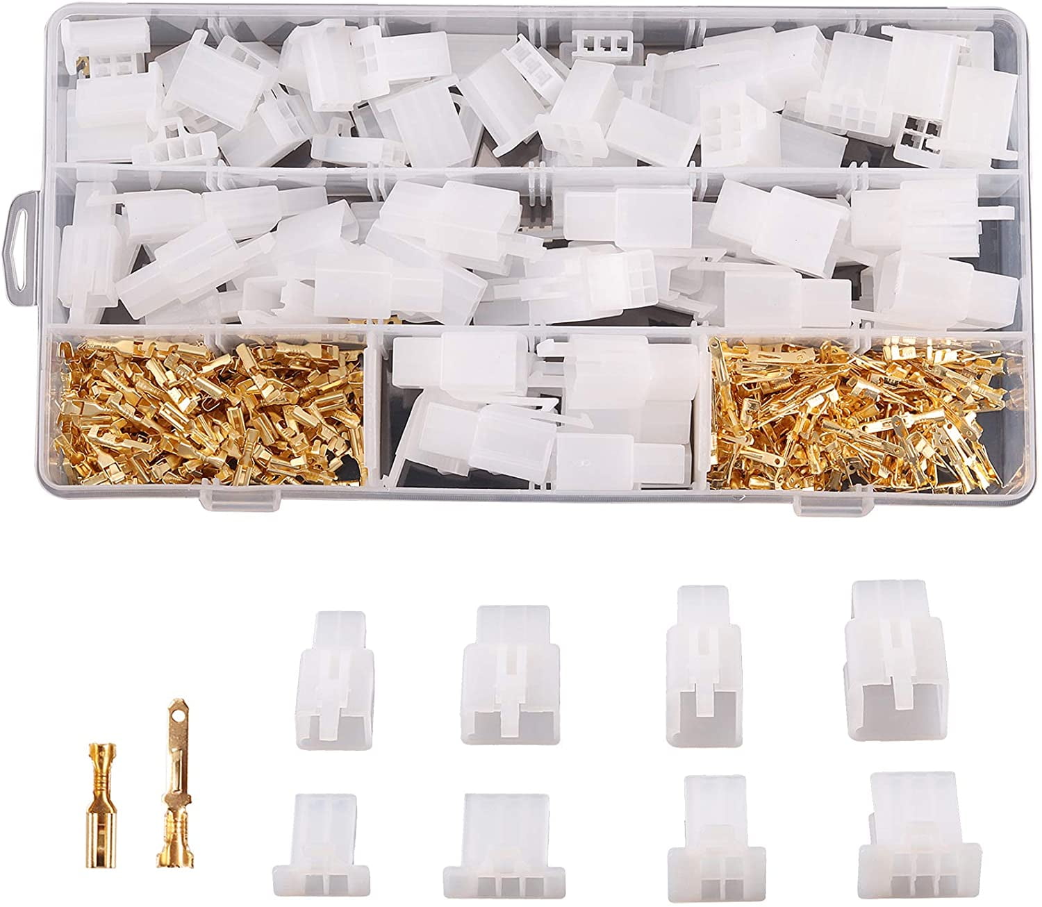 380Pcs Terminal Connectors 2.8MM 2 3 4 6 Pin Electrical Wire Connector Male Female Terminal Plug Housing Kits for Motorcycle Automotive Car and boat