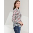 thumbnail image 4 of INSPIRE CHIC Women's Ruffle Collar Long Sleeve Button Down Floral Shirt, 4 of 6