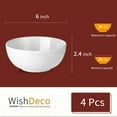 thumbnail image 4 of WishDeco Cereal Bowls Set of 4, White Ceramic Soup Bowls 20 oz, Porcelain Breakfast Bowls 6 Inch, For Dessert, Oatmeal, Noodle, Rice, Microwave Dishwasher Safe, 4 of 10