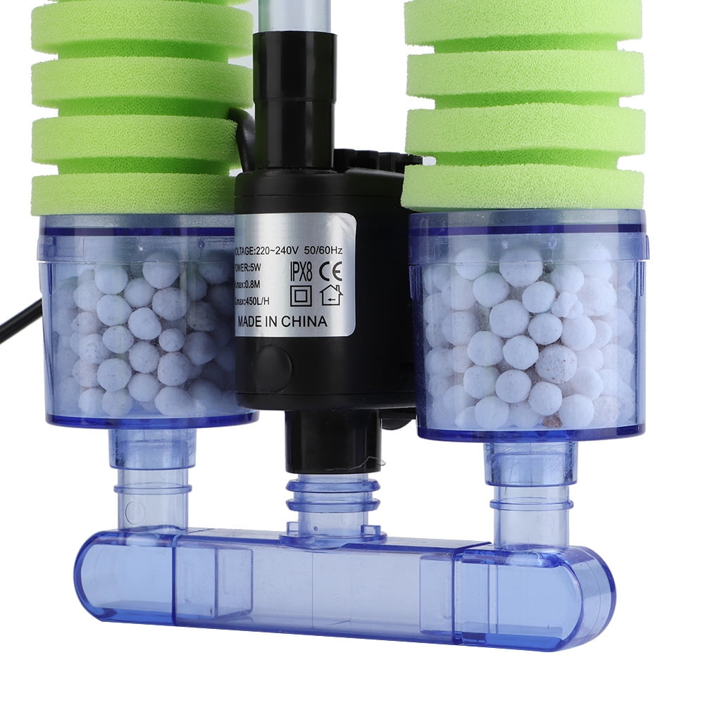 Suodoka Mini Aquarium Fish Tank Sponge Filter with Submersible Water Pump, XY-2902, 7.08 inches / 18 cm