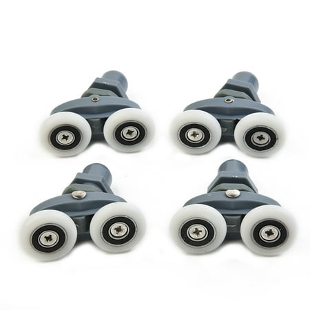 

BSTHOE 4x Twin Bathroom Shower Door Roller Runner Wheels Sliders 19/23/25/27mm Dia
