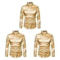 thumbnail image 4 of Sonducket Camisa transpirable para hombre Satén con mangas largas - Trabajo Boda o hogar Camisa para hombre Manga larga formal Amarillo grande L Type1 NO1, 4 of 6