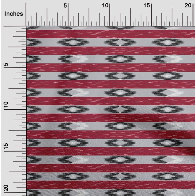 oneOone Cotton Cambric Fabric Stripe Ikat Decor Fabric Printed BTY 56 Inch Wide