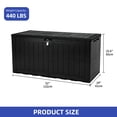 thumbnail image 2 of Uforic 134 Gallon Waterproof Resin Deck Storage Box with Lockable Lid, 2-Seater Patio Bench for Outdoor Cushions Garden Tools Pool Supplies, Black, 2 of 9