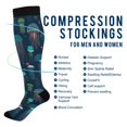 thumbnail image 2 of FORMRS Womens Knee High Socks Casual Long Thick Travel Daily Wear, 2 Pairs, Green Jellyfish Pattern, 2 of 6