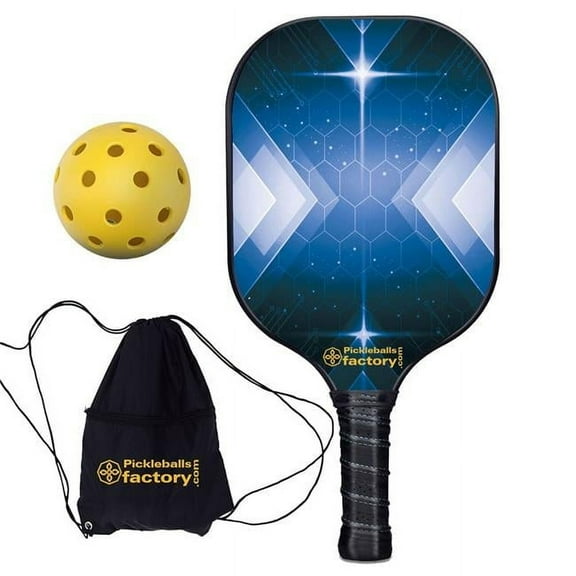 Pickleball Factory PB00046-9-G Pickleballtournament Paddle - Stars Pickleball Tennis, Tennis Warehouse Pickleball Pickle Tennis Court, Glassfiber Graphite