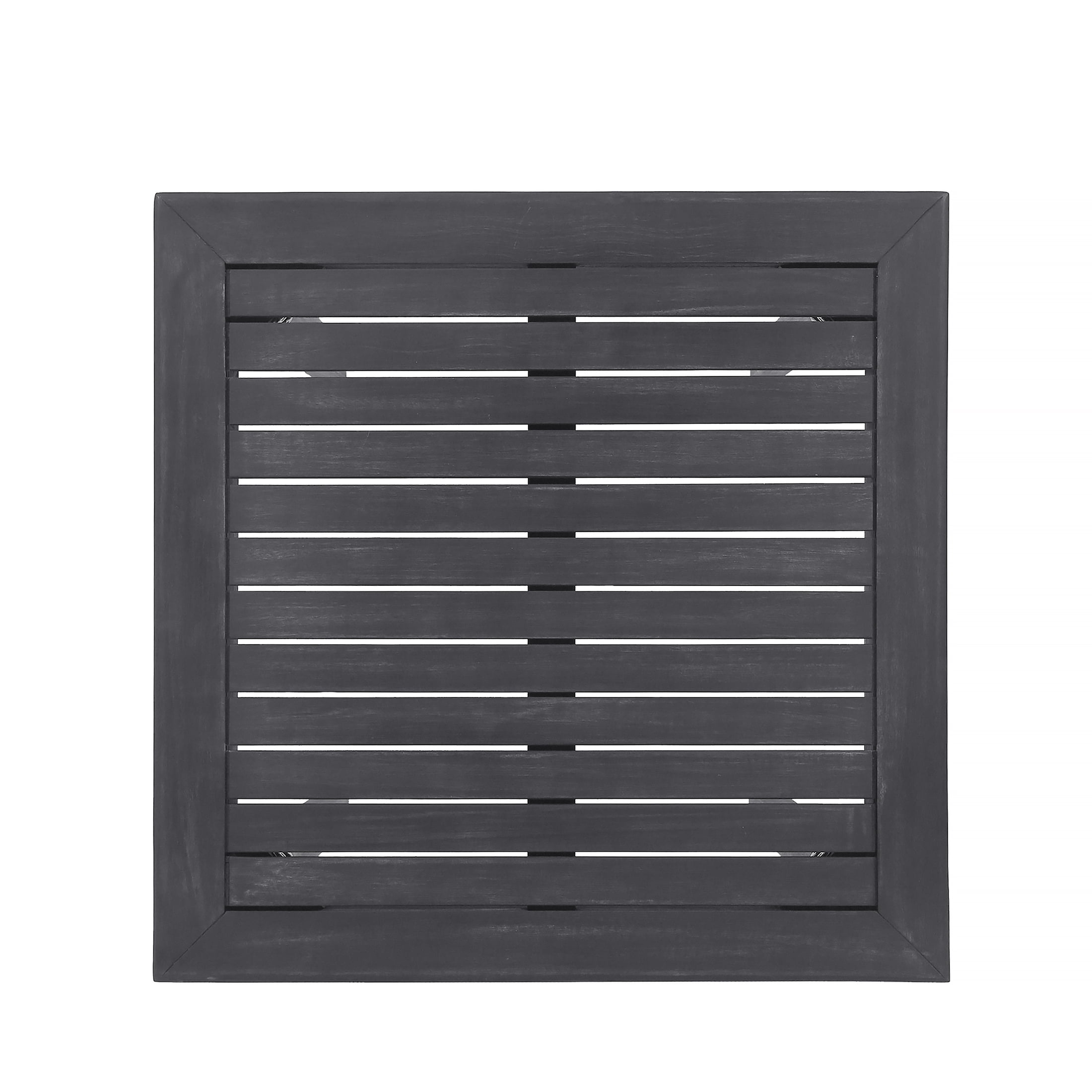 Noble House Polaris Outdoor Acacia Wood Bar Table in Dark Gray