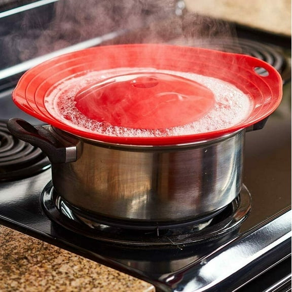 Boil Over Safe Guard Screen Safeguard Spill Splatter Stopper Lid Cover Pots Pans Silicone 12 Inch dia.