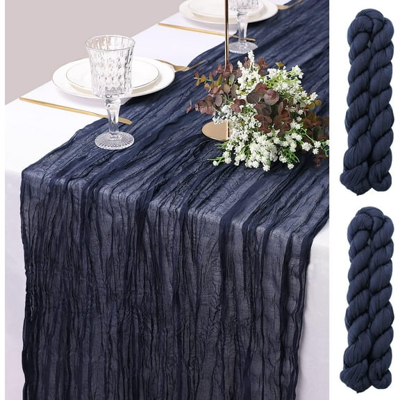 Navy Blue Cheesecloth Table Runner 3.3ft Long Gauze Table Runner Rustic Wedding Cheese Cloths Decor for Wedding Bridal Baby Shower Birthday Party Wedding Decorations Boho Table Runner