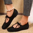 thumbnail image 5 of EKVAHL Women's Lace‑Up Ballet Flats, Bow Detail Mary Jane Shoes, Soft Sole All Season Casual Walking Flats Black, 5 of 6