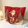 thumbnail image 3 of XYZCANDO Red Christmas Santa Snowman Print Quilted Shoulder Tote Bag Large Capacity Reusable Handbag for Holiday Shopping Grocery Travel Daily Use, 3 of 7