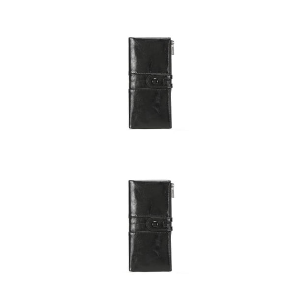 Cartera larga Sonducket Cerrojo Cremallera Monedero Bolsa Titular Tarjeta Negro 2piezas