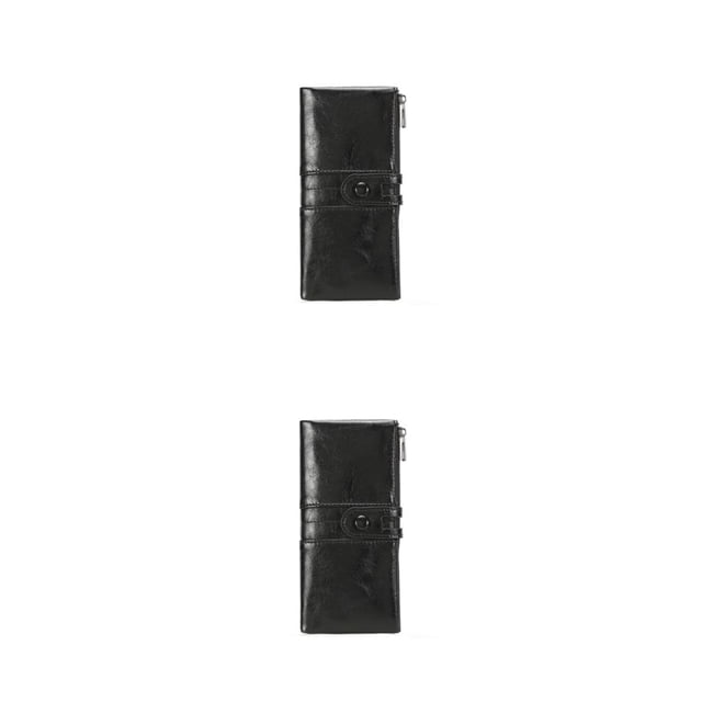 Cartera larga Sonducket Cerrojo Cremallera Monedero Bolsa Titular Tarjeta Negro 2piezas