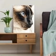 thumbnail image 5 of Siamese Cat Canvas Portrait, Coffee Shop Bookstore Wall Decoration, 5 of 8