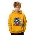 thumbnail image 3 of Boys 67 Hooded ,67 Sweatshirt Kids Casual Pullover with Fashion 67 Meme Graphic, Soft Skin Friendly Fabric for Daily Wear and Outdoor Activities(YellowB,5-6Years), 3 of 5