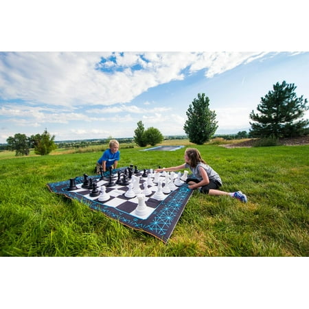 Jumbo 2 in 1 oversized game set with Chess and Checkers by b4 (Best Defence In Chess)