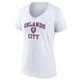 thumbnail image 2 of Women's White Orlando City SC Heart and Soul V-Neck T-Shirt, 2 of 3