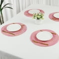 thumbnail image 6 of REGALWOVEN Rustic Placemats Set of 6 Round Placemats for Dining Table Decor Indoor Outdoor Kitchen Table Mat Wipe Clean Pink 15*15in, 6 of 6