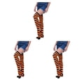 thumbnail image 4 of Qarigey Paquete de 2 calcetines a rayas de talla grande hasta el muslo, transpirabilidad, flexibles, cómodos, medias de moda, medias naranjas y negras a Type1 NO1 Qarigey CBP211146, 4 of 6