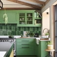 thumbnail image 5 of DEWOO 10 Sheet Thicker Peel and Stick Backsplash Tile,3D Self Adhesive Wall Tiles Stick on Backsplash for Kitchen,Bathroom,Camper (12"×12",Dark Green), 5 of 16