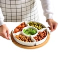 thumbnail image 1 of Fruit Platter Tray for Parties with 5 Removable Compartments | Dried Fruit Storage Organizer Plate for Entertaining Picnics Camping Thanksgiving Christmas, 1 of 9