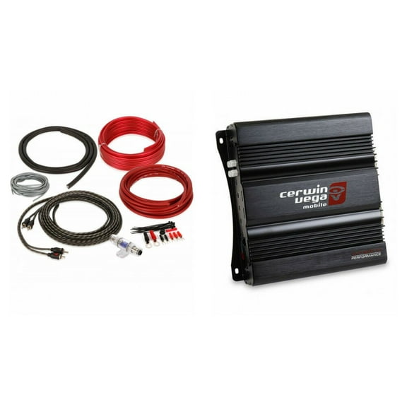 Cerwin Vega CVP1600.1D Amplifier   Free Belva 8 Gauge Amp Kit CVP Series Monoblock Class-D Amplifier   Belva BAK82 Amp Wiring Kit