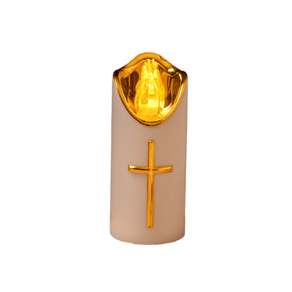 Led Memorial Candle Light With Flashing Effect, Reusable Battery Powered Candle For Cemetery Memorials And Animal Memorial Tomb Use