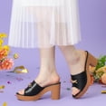 thumbnail image 6 of Unique Bargains Women's Solid Open Toe Platform Block Heel Slides Sandals, 6 of 6