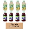 Luv Box- Variety Everfresh Juice 16 Oz. Pack Of 8 , Everfresh Lemonade , Everfresh 100% Juice- Grape. #N